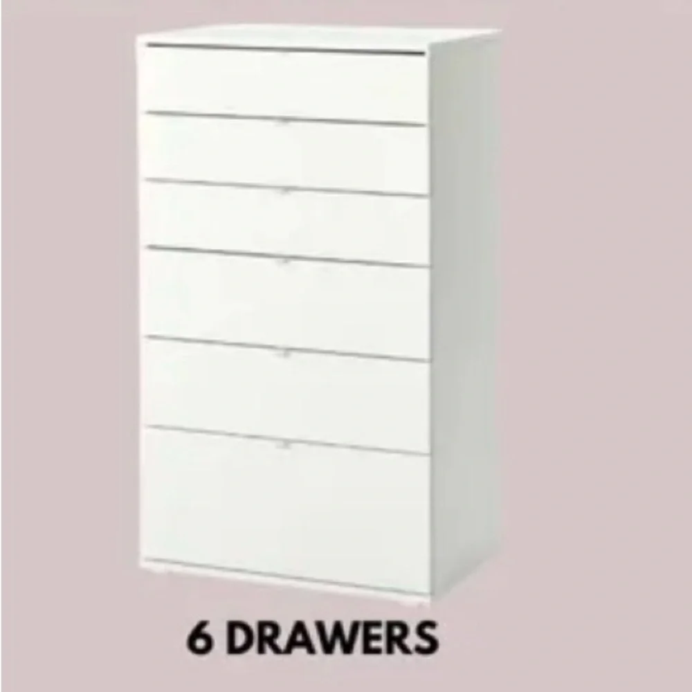 Vihals 6 drawer walnut color stick on overlay